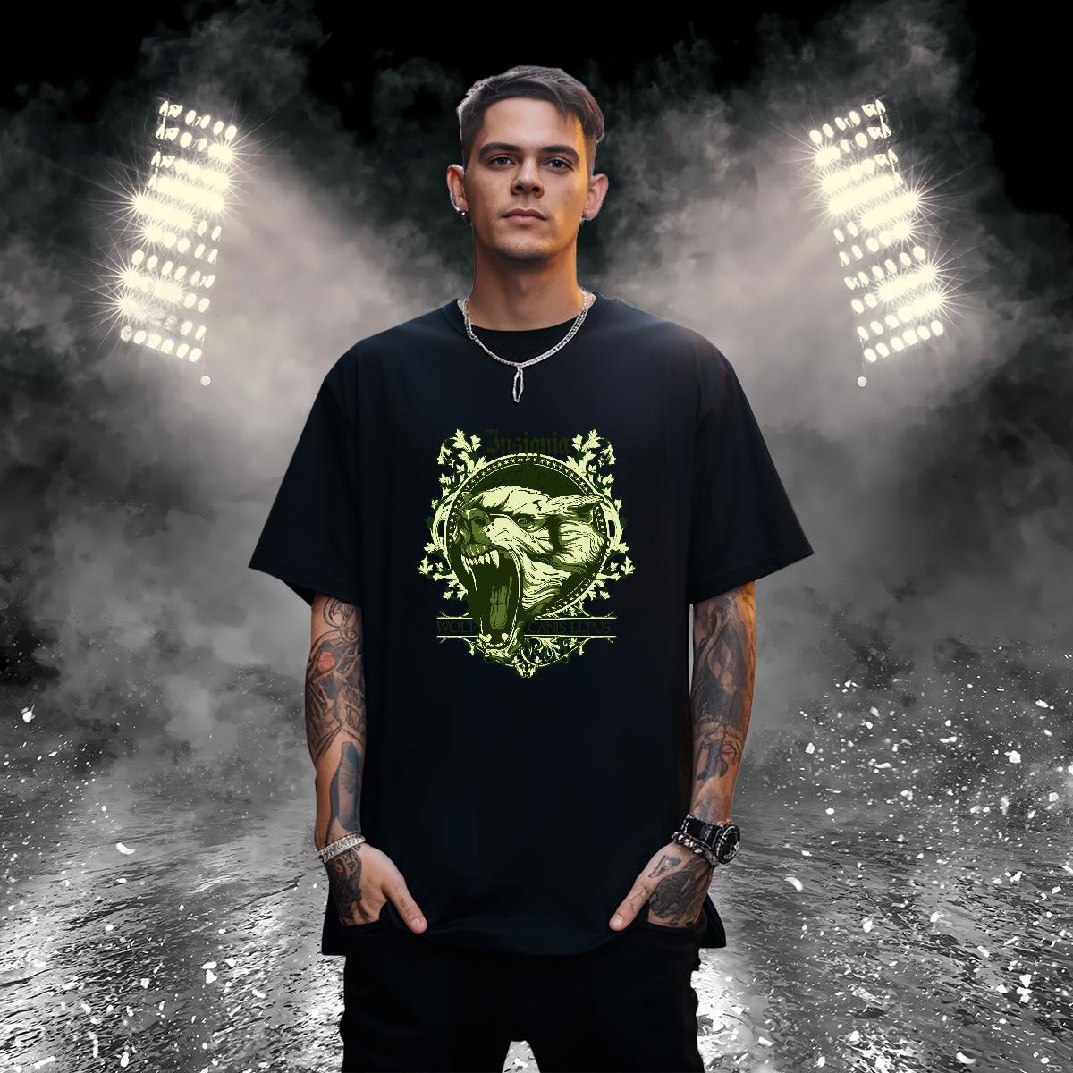 Cool Design T-Shirts for Men lion Breathable Outdoor Custom Anime 230g 100% Cotton Tshirts Classic Casual Tee Shirt