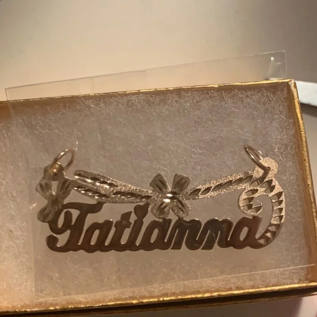 14K gold personalized custom handmade name pendant charm jewelry stainless steel necklace 240808