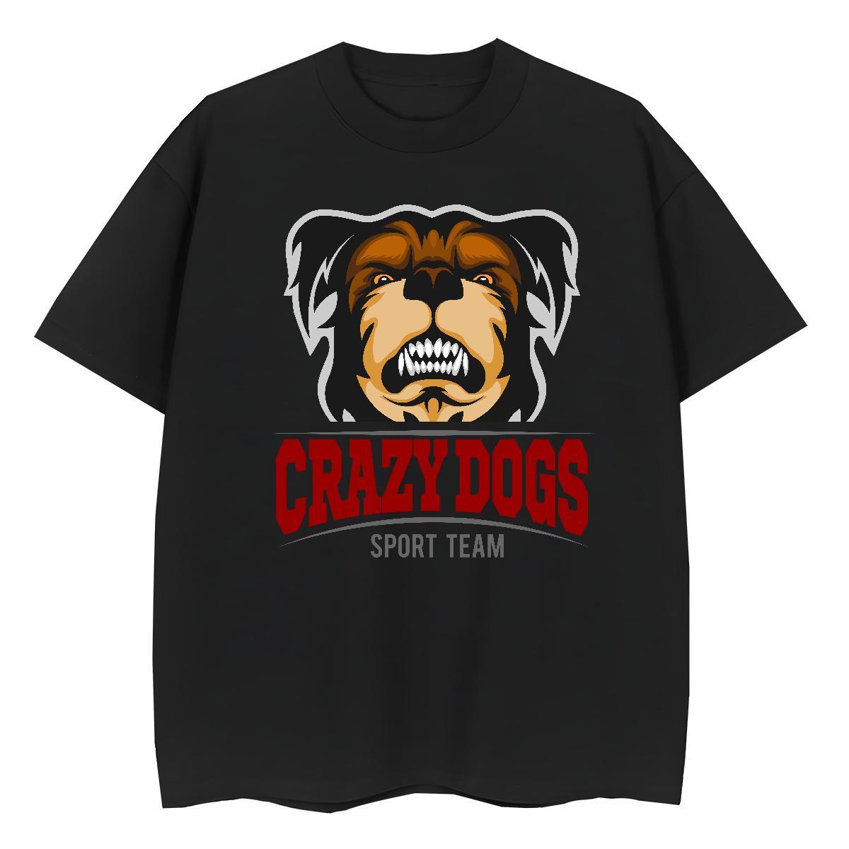 TOP Quality Men T Shirts crazy dog Breathable Soft Hip Hop DIY Logo Oversized 230g Pure Cotton Mens Tshirts Fashion Designer Top Tees