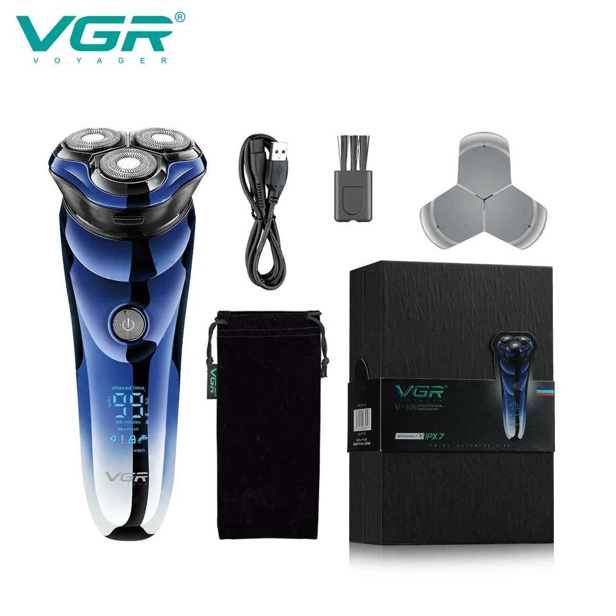 VGR shaver waterproof electric shaver mens hair trimmer charging shaver mens shaver V-305 shaver W240819
