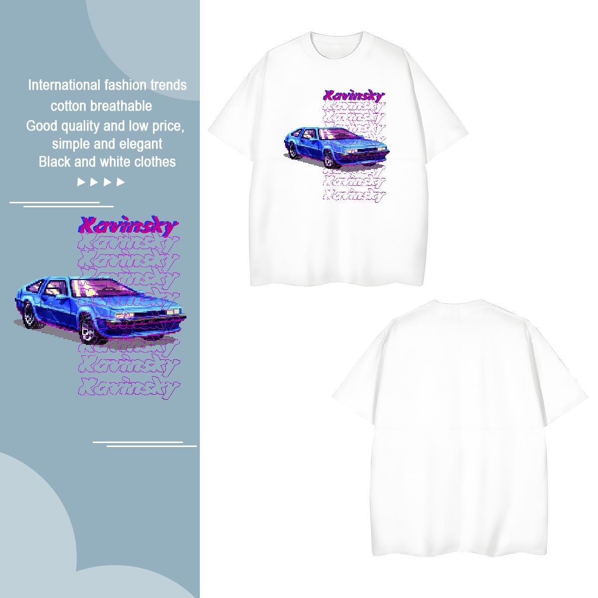 Cool beach T-Shirts Casual Men Tops Tees 230g Cotton New Arrival Short Sleeve O-Neck White Plus Size Tops Shirt