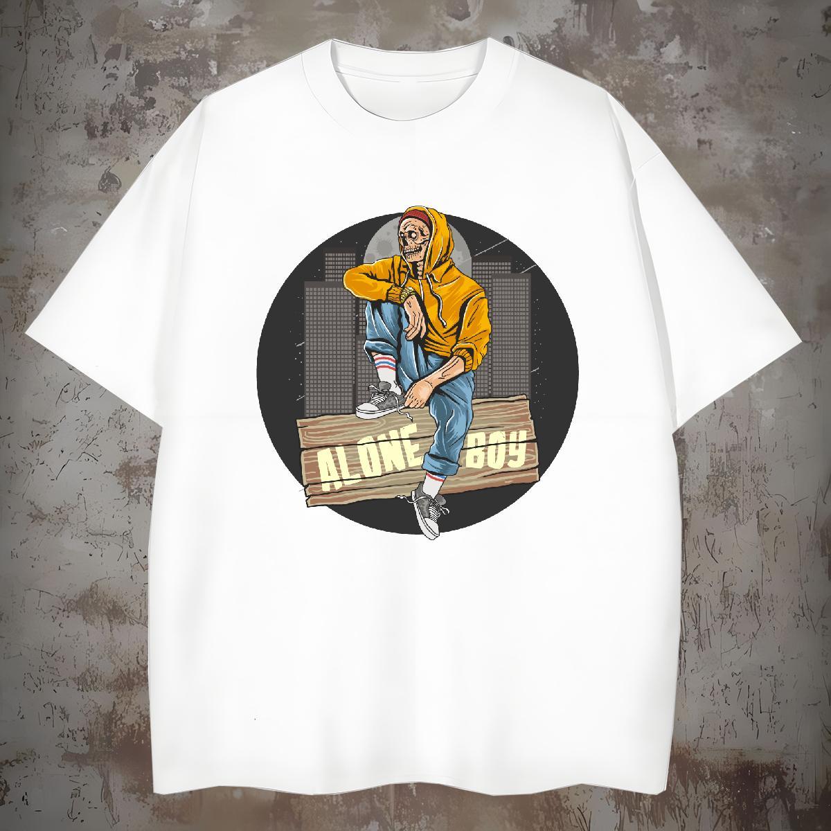 Popular T shirt halloween Breathable Crew Neck Daily Outfit Custom Print Plus Size 230g Pure Cotton Men Tees New Top Tees