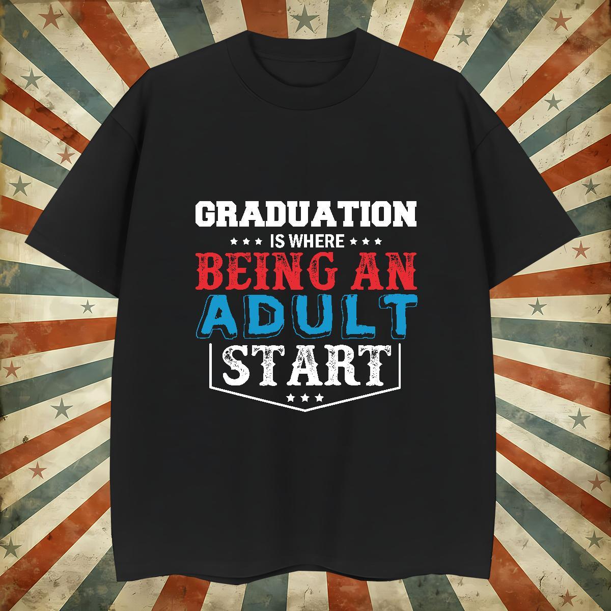 Designer Graduation Mens T Shirts Daily Outfit Men Clothes T-Shirt 230g 100% Cotton 2024 Summer Crew Neck DIY Printed Tshirts