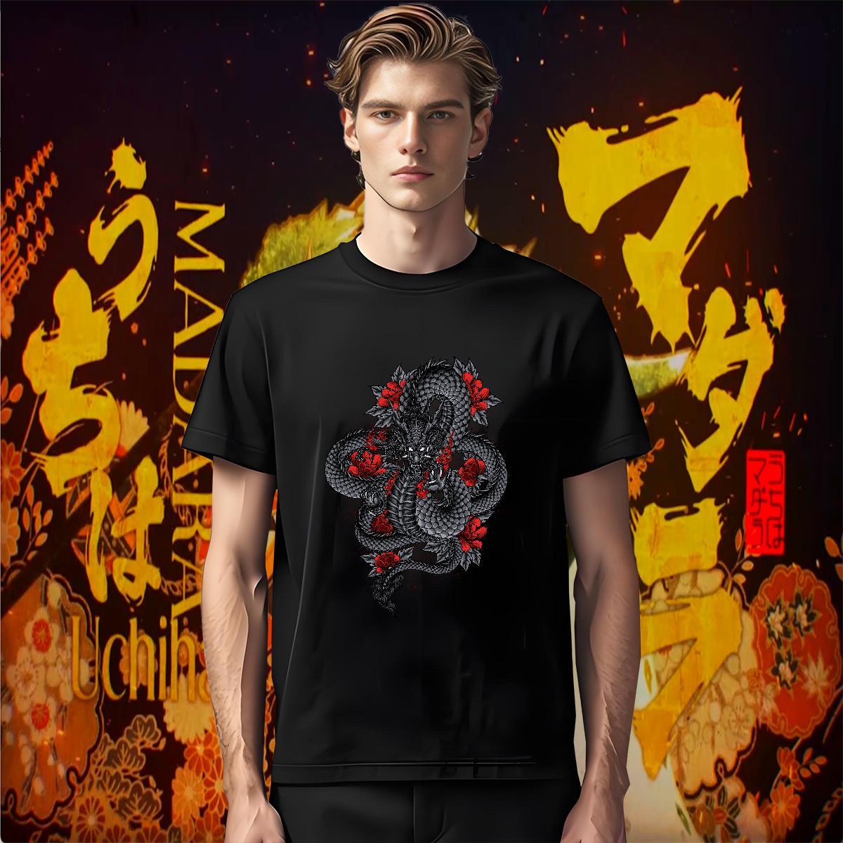 T-Shirts for Men 230g 100% Cotton ferocity Street Casual Breathable Soft Cartoon Print Tshirts Customized TOP Quality Tees