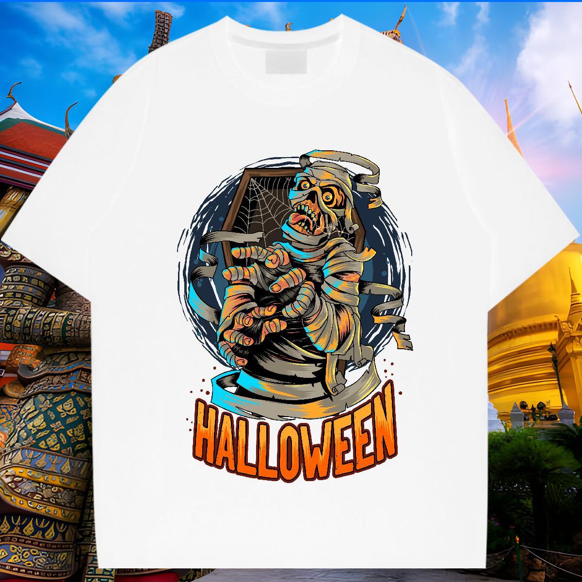 Classic Man T Shirts skull Round Neck Short Sleeve Hip Hop Street Oversized 4XL 230g Cotton Men Tees Customized Polos