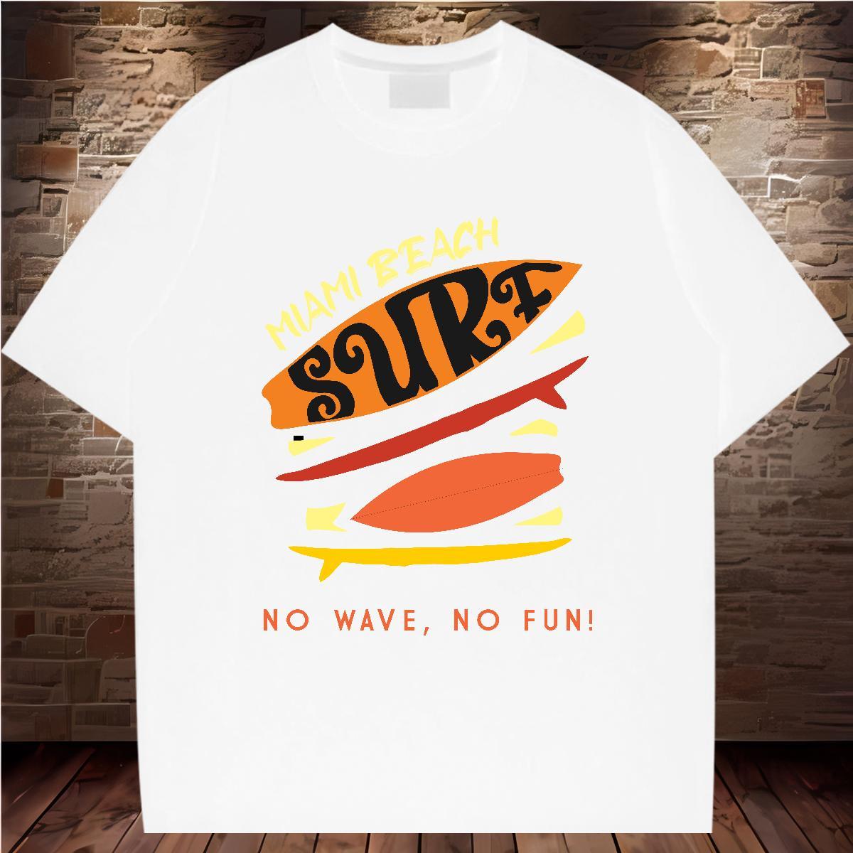 Wholesale wave 230g Pure Cotton Tshirt for Man Woman Casual Daily Wear Breathable Short Sleeve T-Shirts for Men Factory Direct Custom Cartoon Clothing
