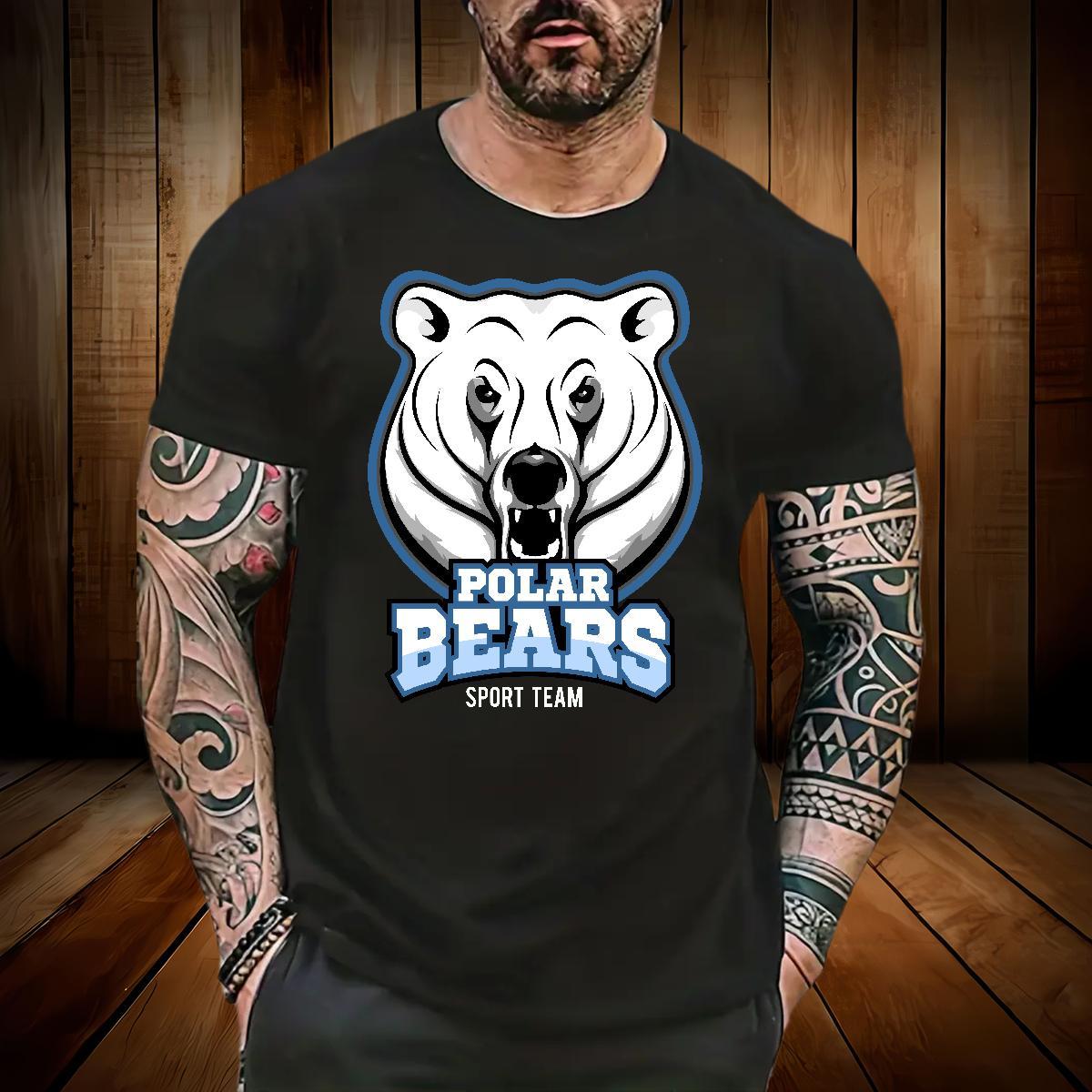 TOP Quality T shirt bear Round Neck Short Sleeve Street DIY Logo Oversized 230g Cotton Men Clothes T-Shirt 2024 DIY Tees Shirts