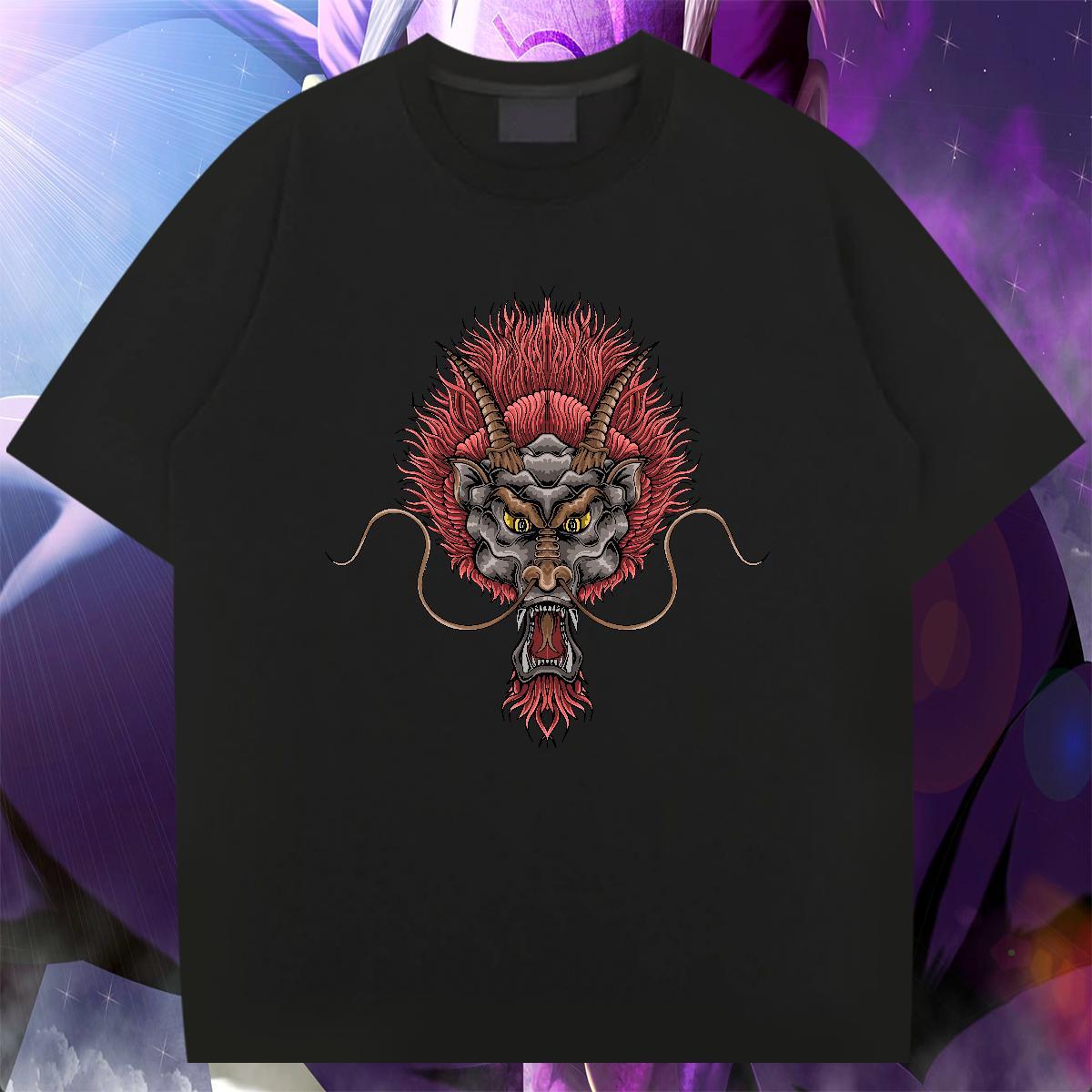 Unisex Men Tees Daily Outfit 100% Cotton 230g Custom Anime Breathable Short Sleeve dragon T-Shirts for Men Brand Tees Shirts