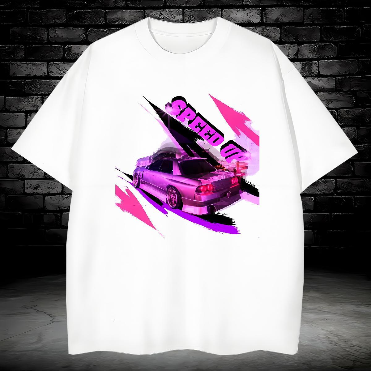 Brand car 230g Pure Cotton Tshirt for Man Woman Hip Hop Street Breathable Short Sleeve Man T Shirts Stylist DIY Anime Tees