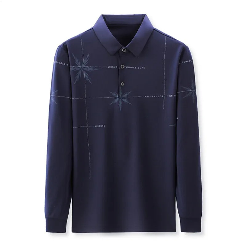 Autumn Long Sleeved T-shirt POLO Printed Casual Fashion Mens Striped Loose Thin Trendy Shirt Arrivals Men 240820
