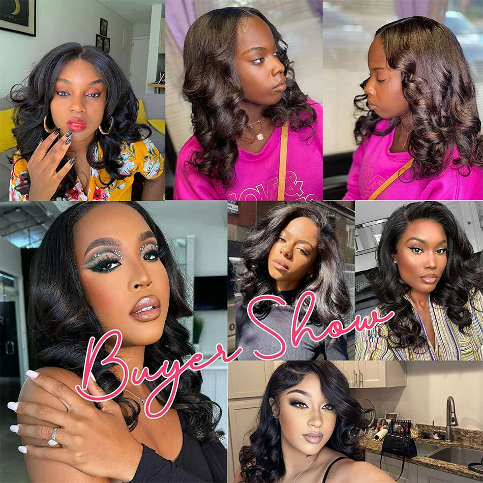 Glueless Bob Wig 13X4 Peruvian Body Wave Front Natural Color Preplucked Human Hair Lace Wigs For Black Women
