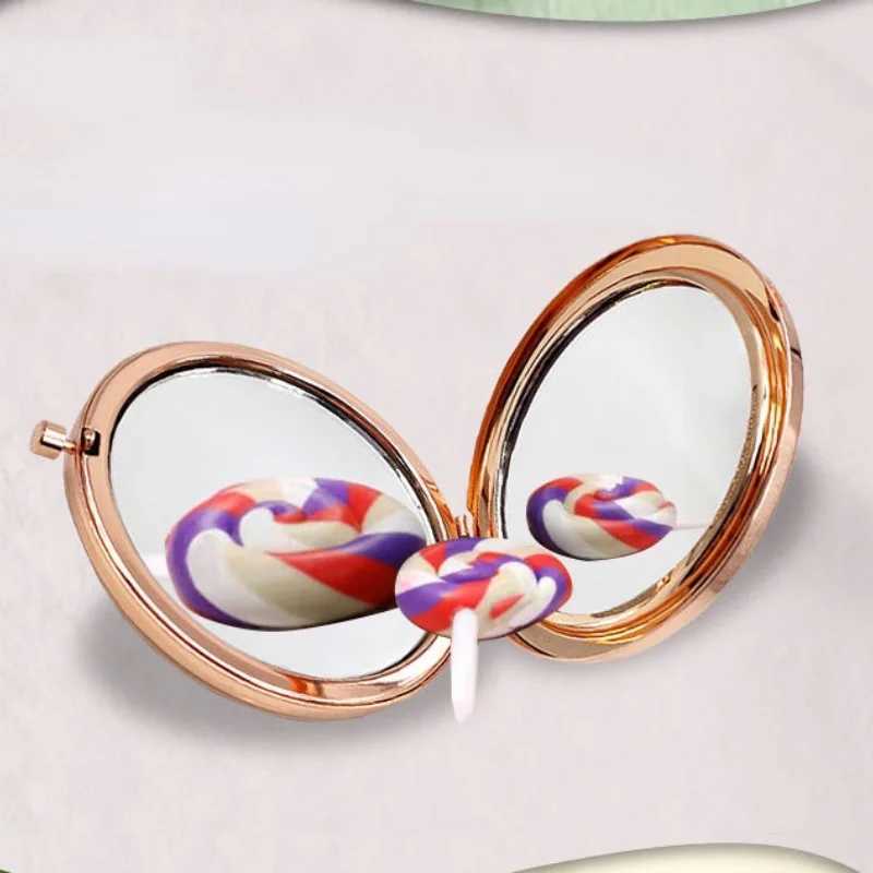 Compact Mirror Travel Exquisite Makeup Tools Rose Gold Round Portable Folding Makeup Mirror Put in Pocket Double-sided Mirror Y240819