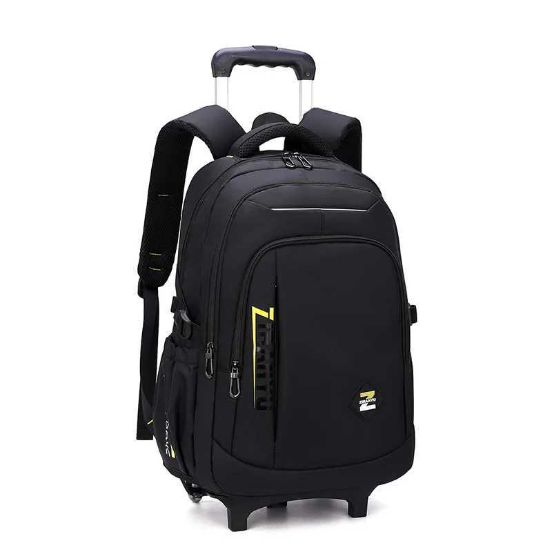 with 2/6 Wheels Junior High School Rolling Backpacks for Boys Wheeled Bag Trolley School Bags Travel Luggage Kids Bookbag mochil Y240820