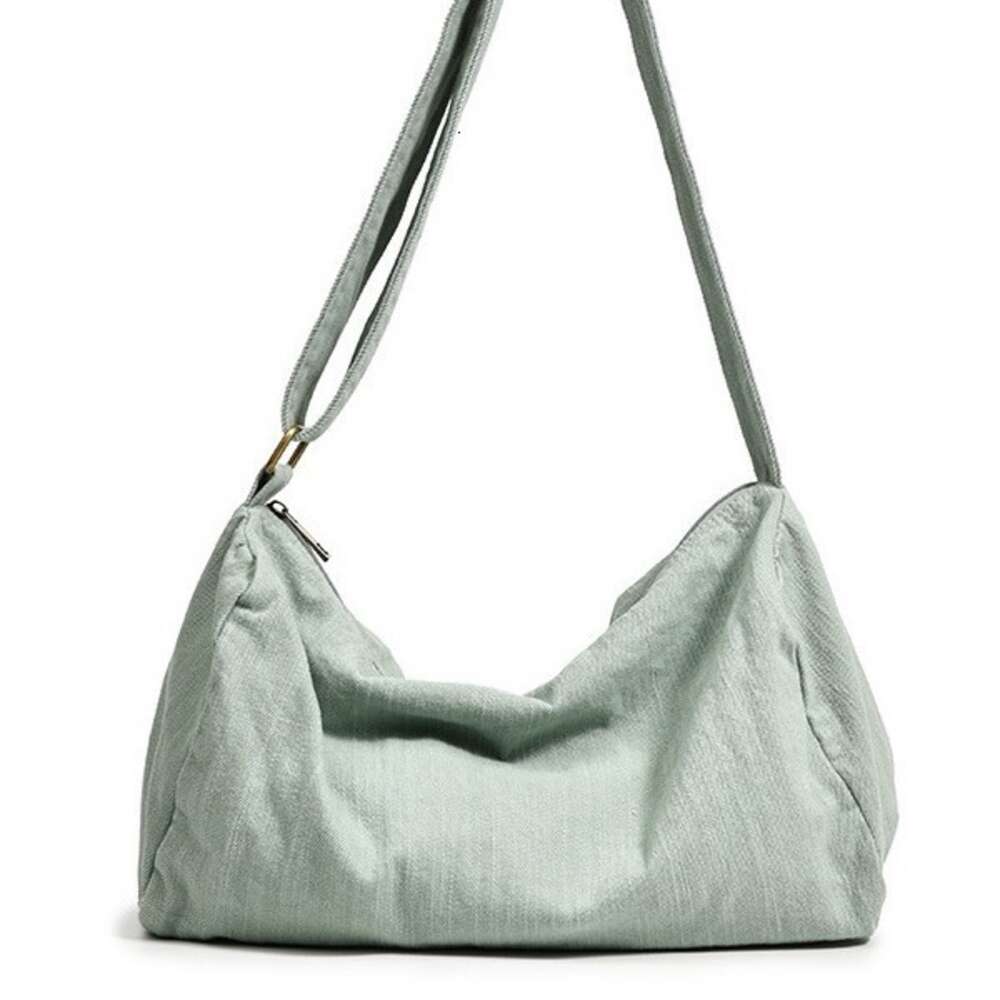 Canvas female college students in class, simple mailman artistic crossbody bag, large capacity versatile shoulder bag for women