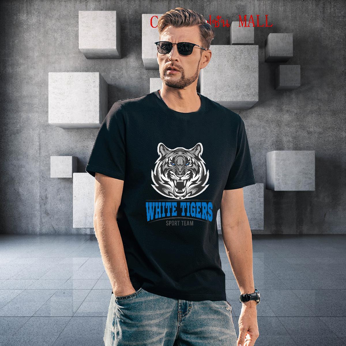 Soft T shirt tiger O-Neck Short Sleeve Summer Casual Anime 230g 100% Cotton Men Tops Tees Fashion New Polos
