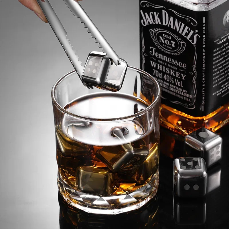 Reusable Whiskey Stone Stainless Steel Ice Block Rapid Freezing Wine Cooler Food Grade Metal Particle Beer Bar Accessories 240819