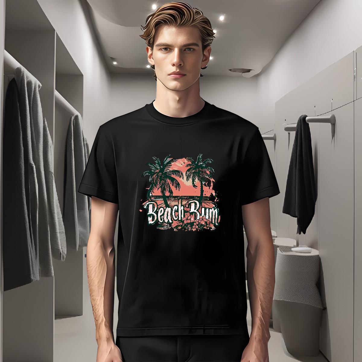 T-Shirts for Men 100% Cotton 230g beach Beach Breathable Floral Print Couples T Shirts Factory Direct High Quality Clothes