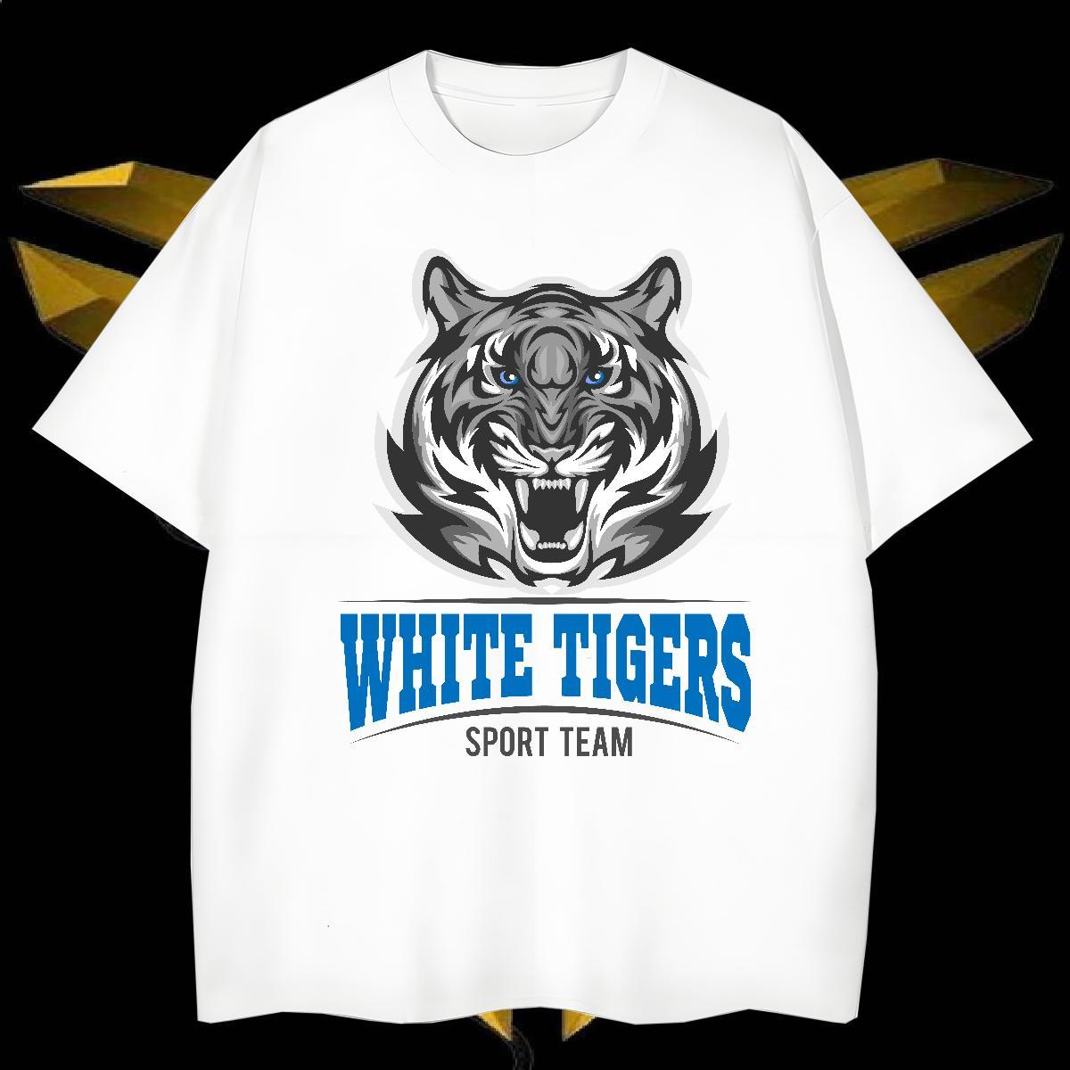 T Shirt For Man 230g Cotton tiger Street Casual Breathable Crew Neck Customized Print Men Clothes T-Shirt DIY Brand Top Tees