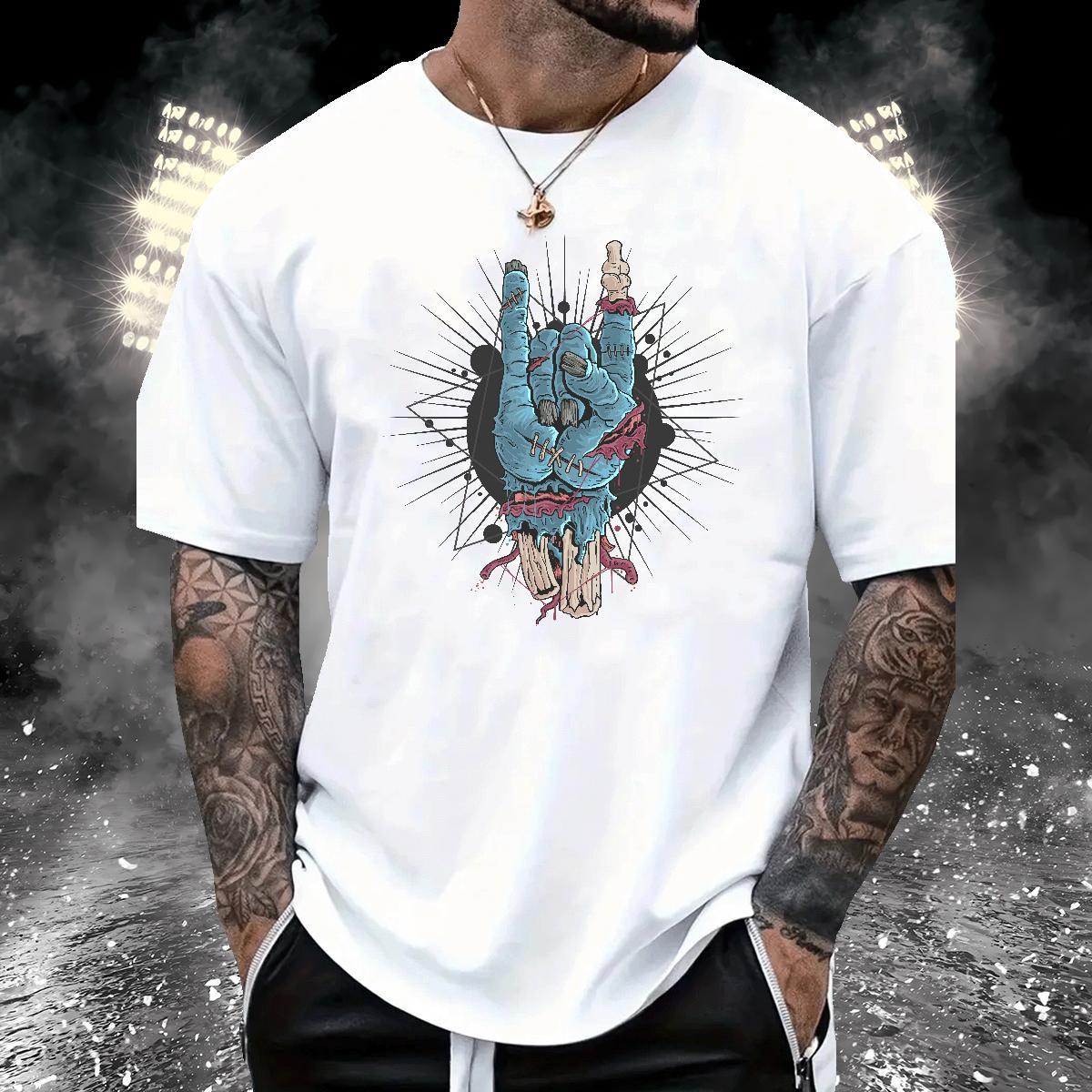 Wholesale Man T Shirts hand Round Neck Short Sleeve Street Wear White Plus Size 100% Cotton 230g Men Tshirts Designer Fashion Tops Shirt