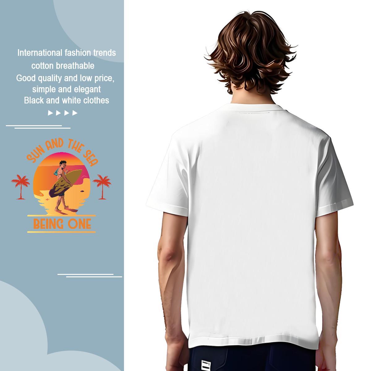 Cool beach 230g Pure Cotton Tshirt for Man Woman Sports Casual O Neck Short Sleeves Man T Shirts 2024 Summer Black White Tshirts