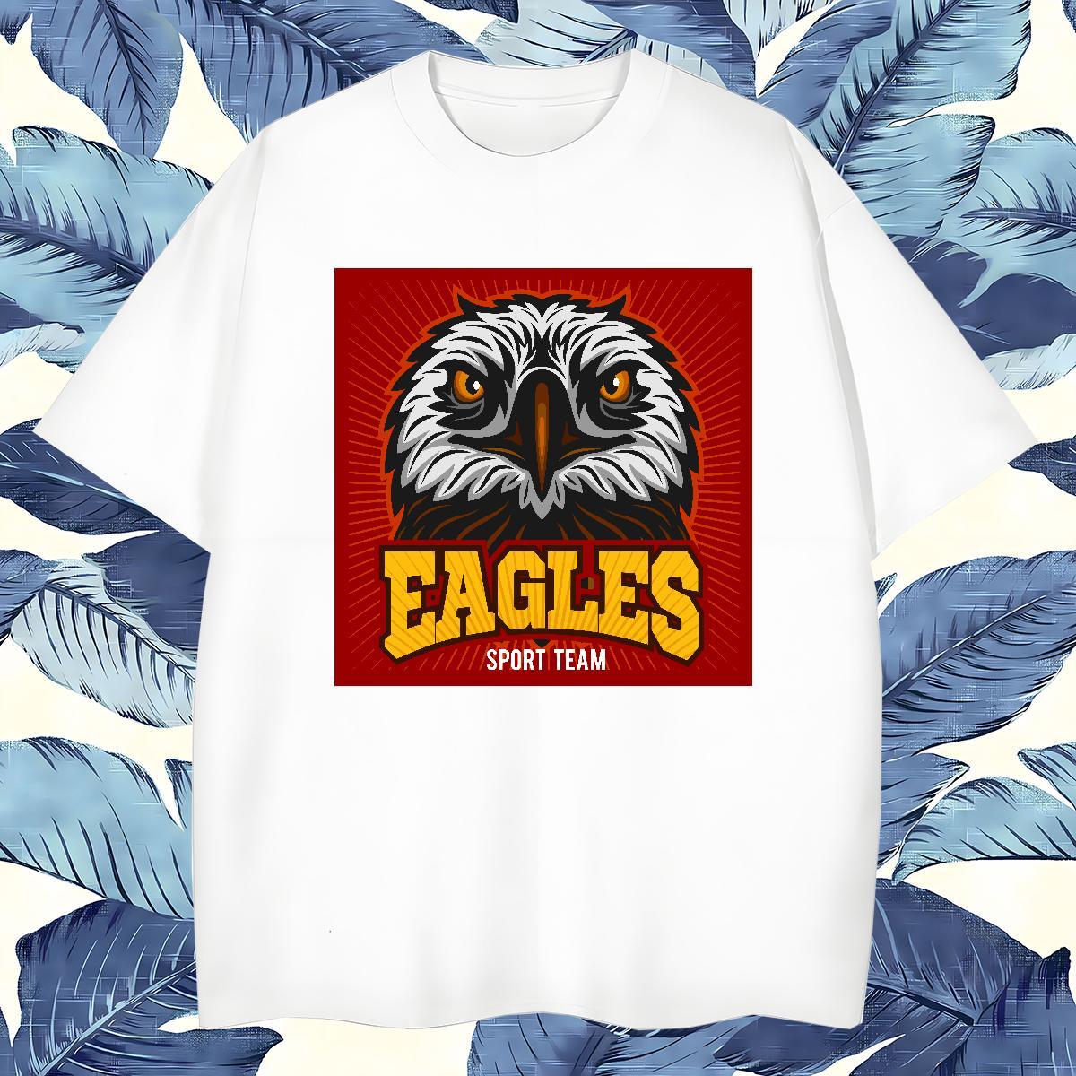Brand T-Shirts for Men eagle O Neck Short Sleeves Sports Casual Oversized 4XL 100% Cotton 230g Tshirts Customized Clothes