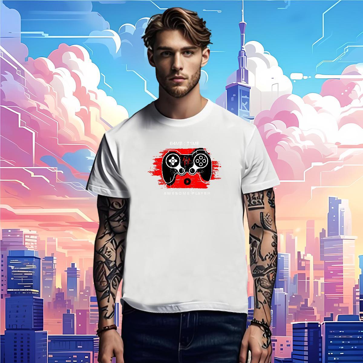 Men T Shirts 230g Pure Cotton game Outdoor Crew Neck Anime Print Mens Tshirts Fashion High Quality Tops Tees