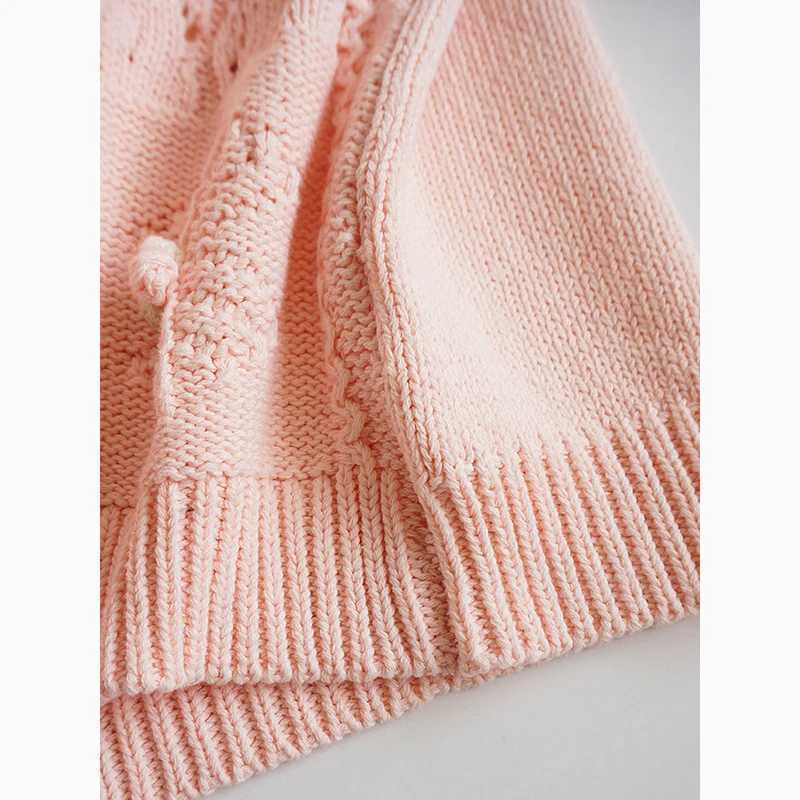 1-6Yrs Girls Embroidery Flower Knit Sweaters Autumn Winter Childrens Kids Baby Girls Clothes Pullover Kids Long Sleeve SweaterXJ240819