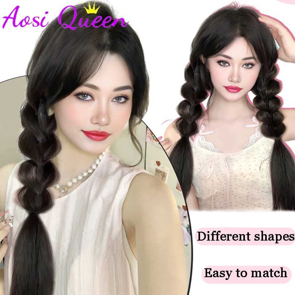 AOSI ponytail wig womens cartoon feeling bubble braid double ponytail rubber band ponytail W240817