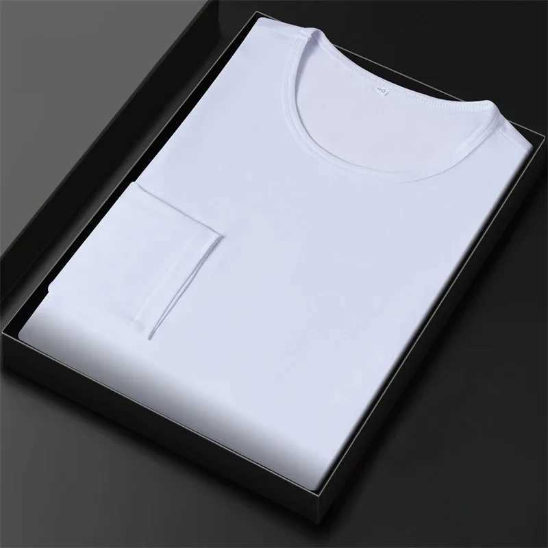 2024 Mens New Cotton Round Neck Long Sleeved T-shirt Summer Comfortable TopXJ240819