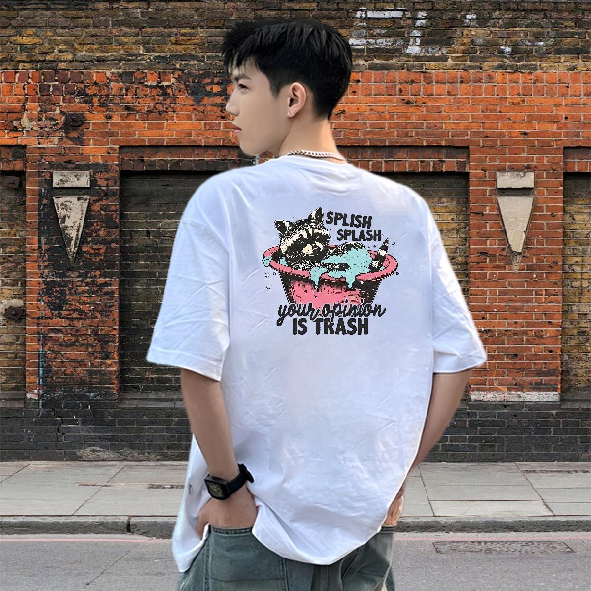 Fashion Designer Couples T Shirts have a bath Sports Casual 230g Pure Cotton Tee Shirt Short Sleeve Soft Popular T shirt Floral Print