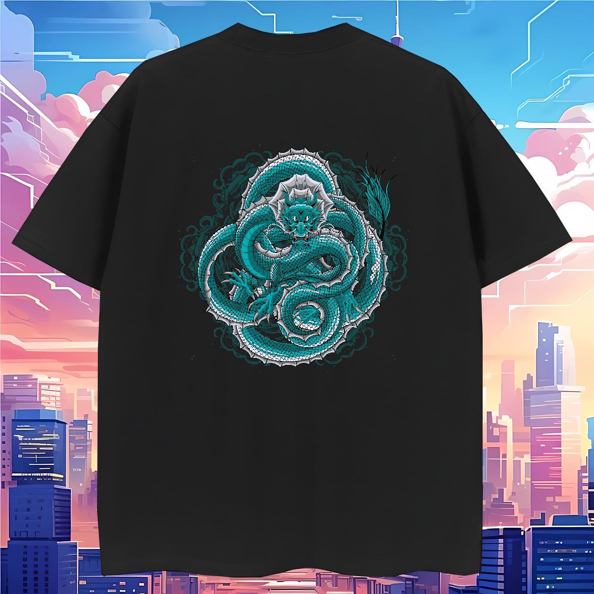 T Shirt For Man 230g Pure Cotton fierce Street Wear Crew Neck Anime Print Tshirts Stylist Loose Tees Shirts