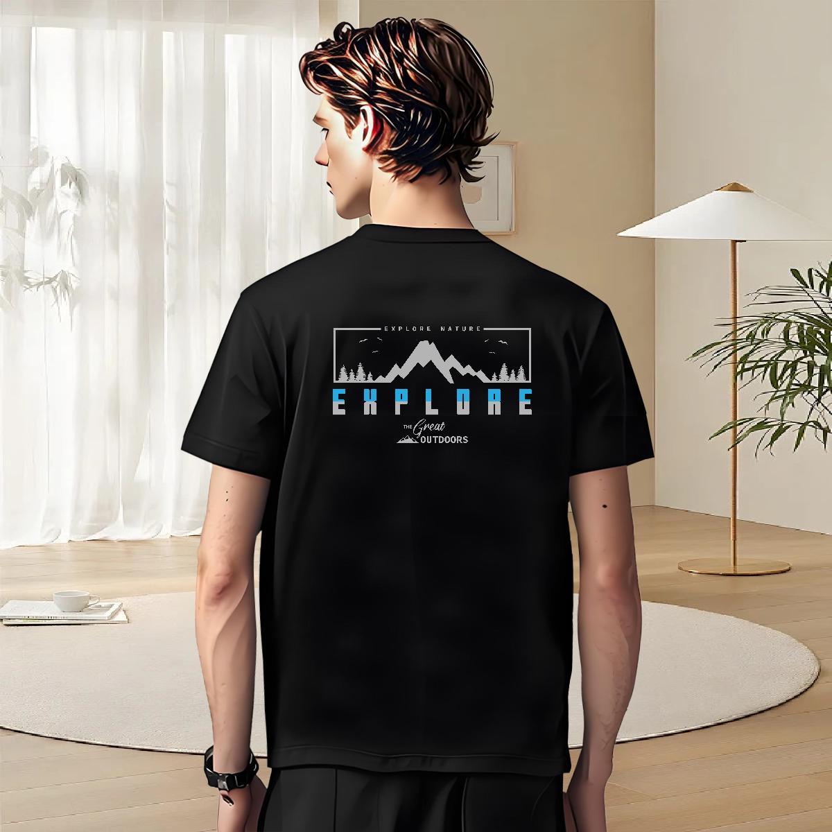 High Quality Men Tees Street Wear 230g Cotton Custom Cartoon Short Sleeve Soft mountains Man T Shirts 2024 Designer Top Tees