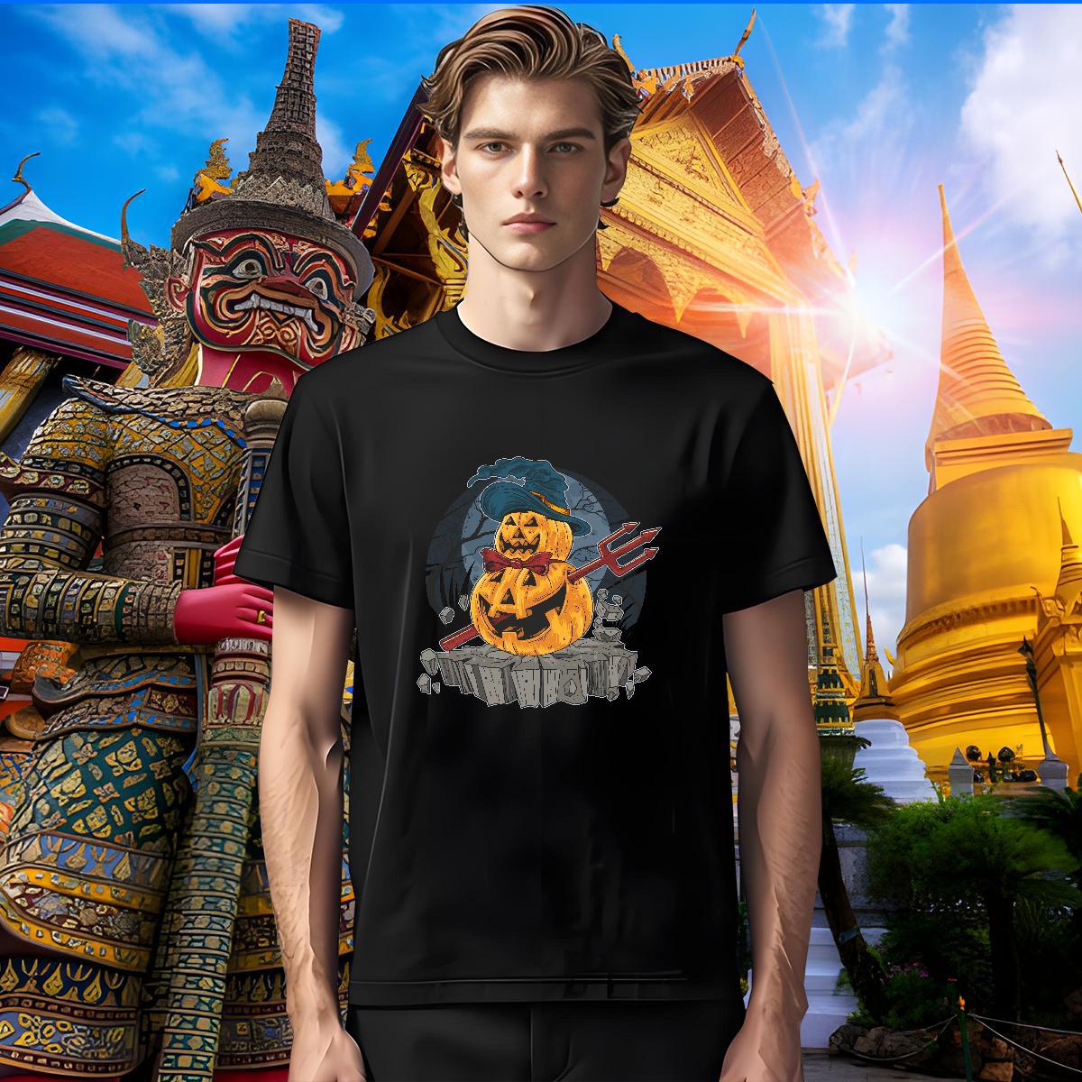 Unisex Men T Shirts pumpkin Breathable Daily Wear Custom Cartoon 100% Cotton 230g Mens Tshirts Fashion Designer Tops Tees