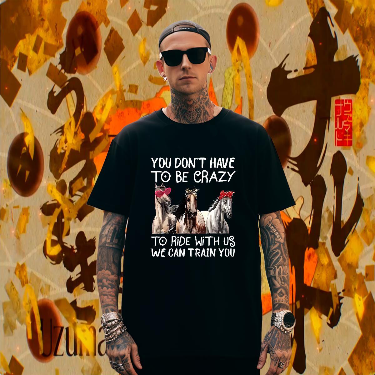 Loose Fit T Shirts Men horse Short Sleeve Soft Sports Casual Custom Print Plus Size 100% Cotton 230g Men Tops Tees 2024 DIY Polos
