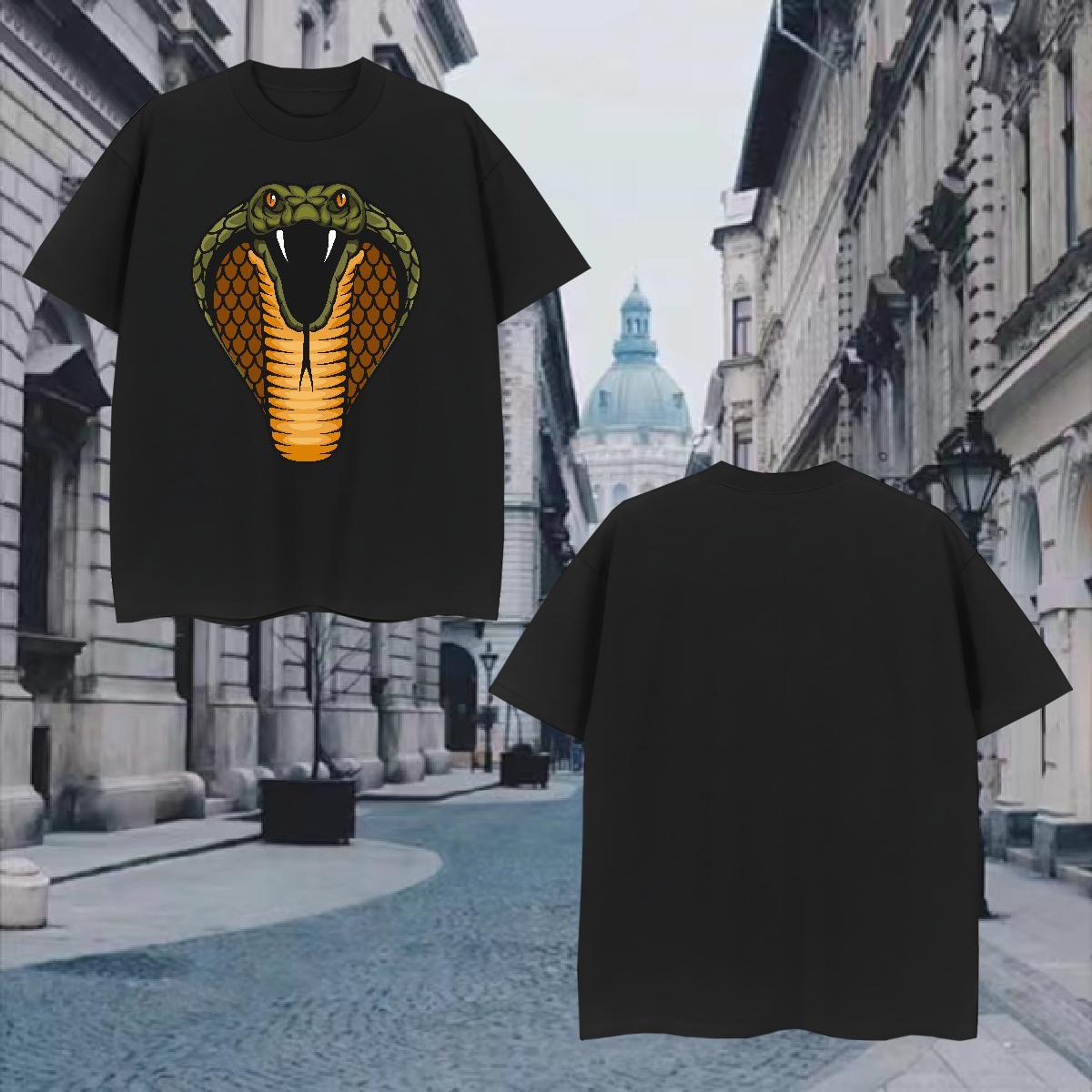 Soft T shirt cobra Crew Neck Breathable Anime Printing Street Custom Anime 230g Cotton Mens Tshirts Factory Direct Wear