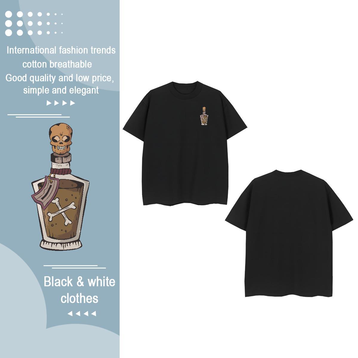 Fashion Casual Tshirt for Man Woman skull Casual Daily Wear 230g Cotton Clothings Breathable Brand Man T Shirts Skull