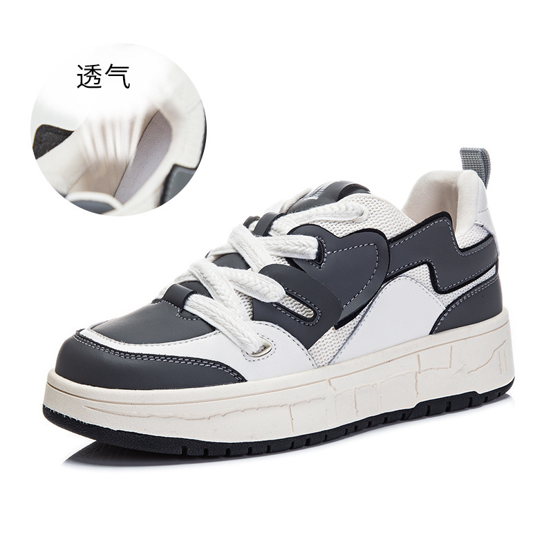 Ddmysports Love Genuine Leather Small White Women In Spring New Thick Soled Breathable Sports Board For S Casual Flat Bottomed Shoes Trend OUTDOOR