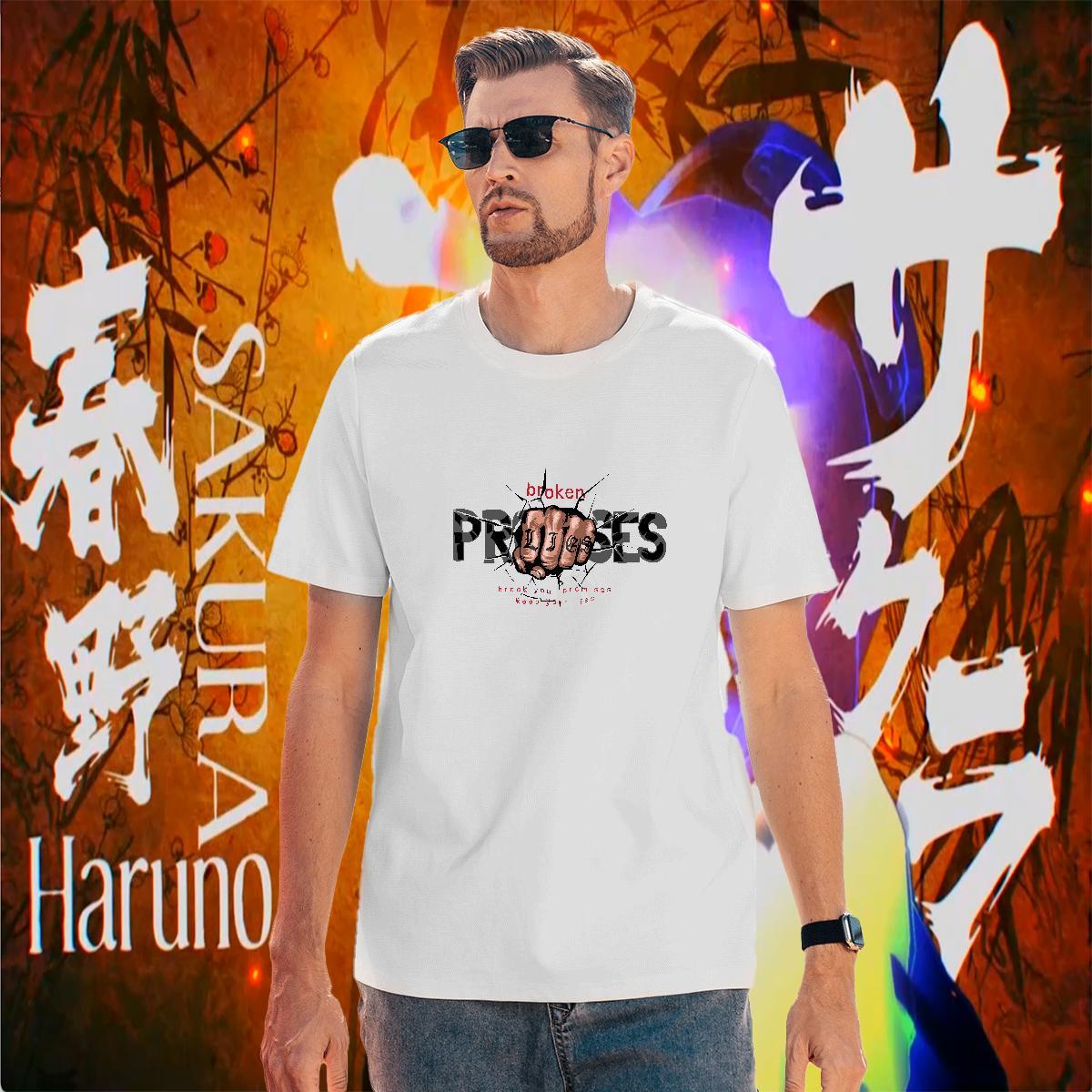 T Shirt For Man 230g Pure Cotton hand- Sport Breathable Anime Print Men Tees Stylist Comfortable Top Tees