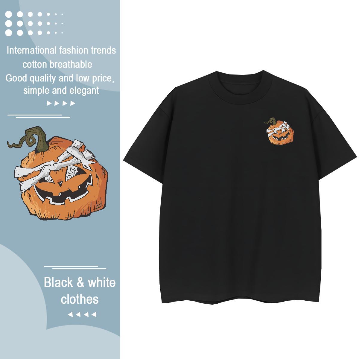 New Arrival Men Tshirts Halloween Beach 100% Cotton 230g Clothes Breathable Short Sleeve Designer Men T Shirts Custom Cartoon