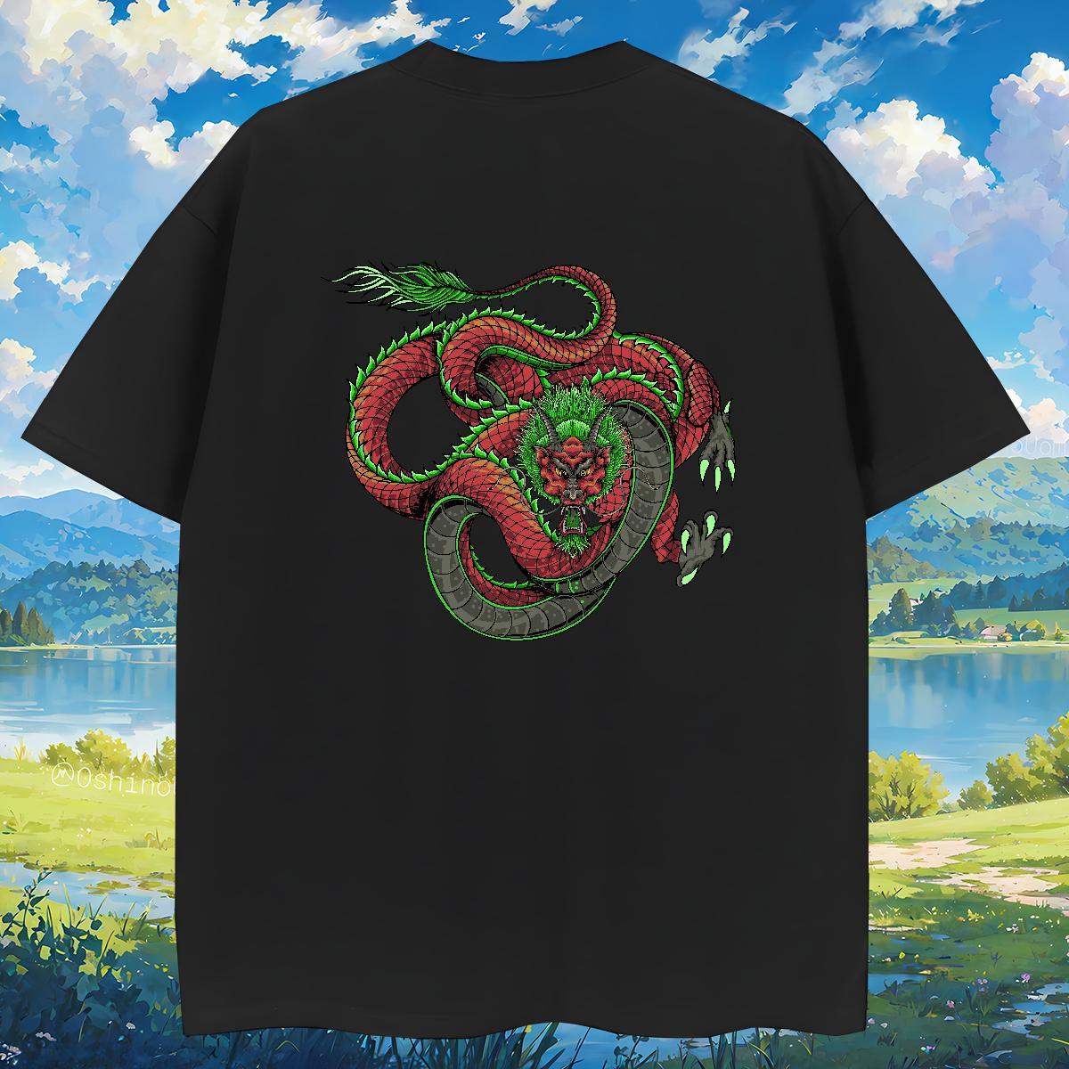 Men T Shirts 100% Cotton 230g dragon Spring Summer Breathable Custom Big Size Men Tops Tees DIY Classic Top Tees
