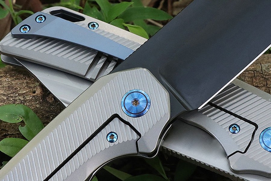High End Flipper Folding Knife M390 Coating Blade CNC TC4 Titanium Alloy Handle Outdoor Ball Bearing EDC Pocket Folder Knives