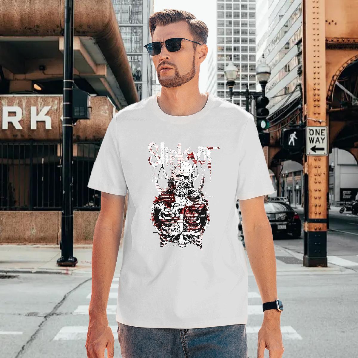 Mens T Shirts 230g 100% Cotton scary Street Breathable Short Sleeve Custom Cartoon Couples T Shirts New Arrival Popular Tops Shirt