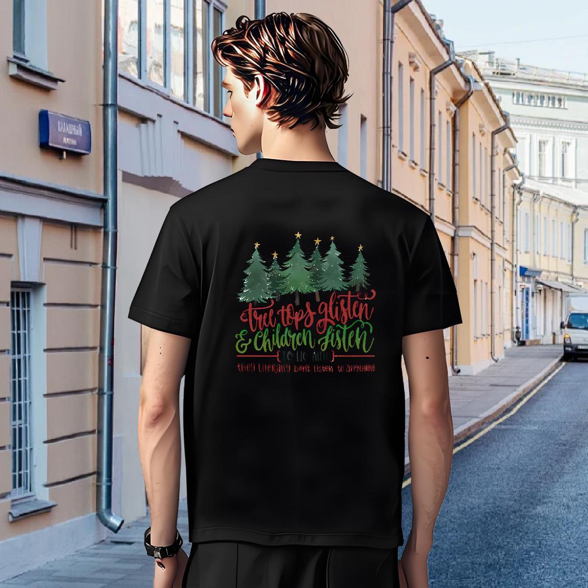 Man T Shirts 100% Cotton 230g tree Home Outdoor O Neck Short Sleeves DIY Printed Tshirt for Man Woman New Arrival Comfortable Tshirts