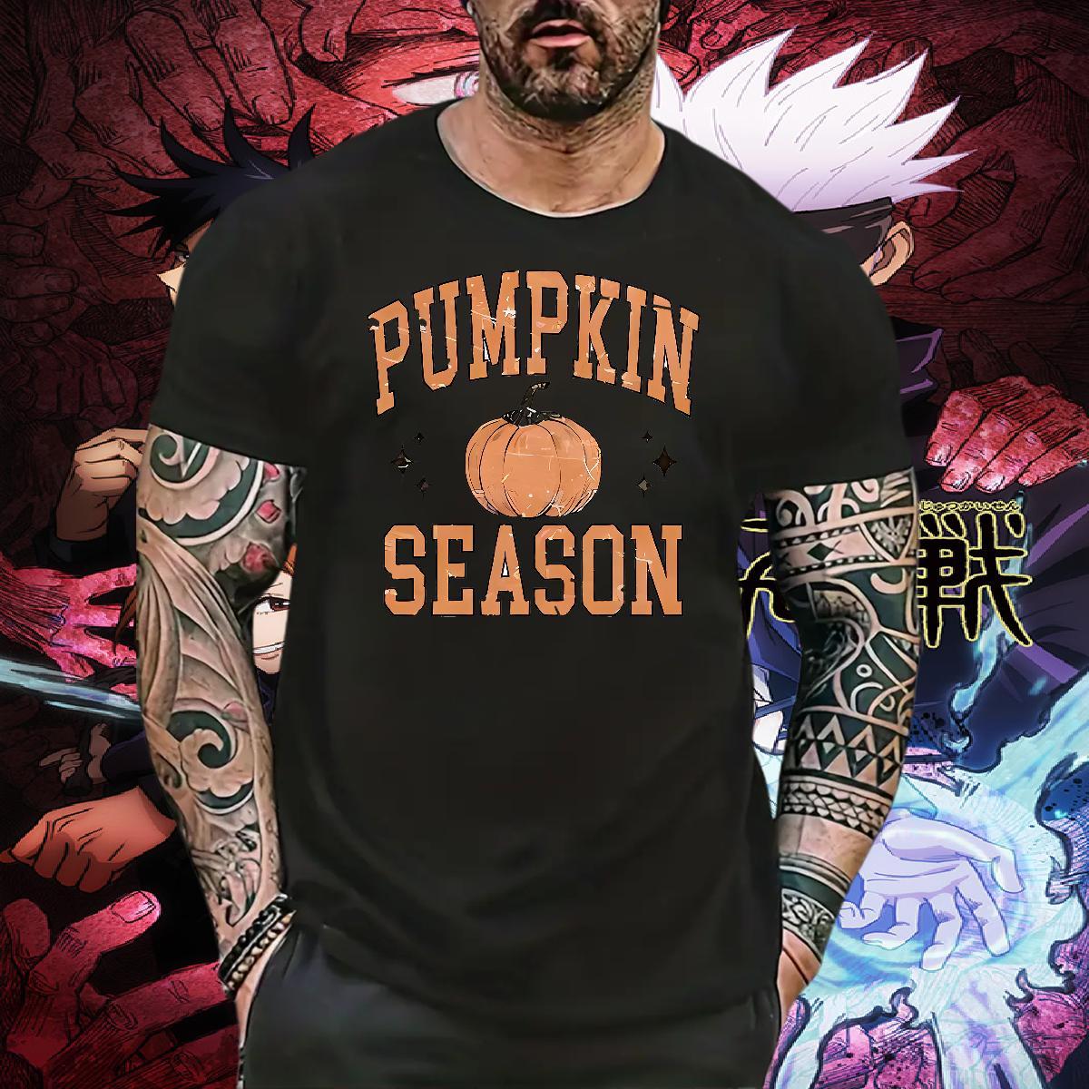 TOP Quality T shirt pumpkin Crew Neck Daily Outfit Black White 230g Cotton Men Tshirts Designer Clothings