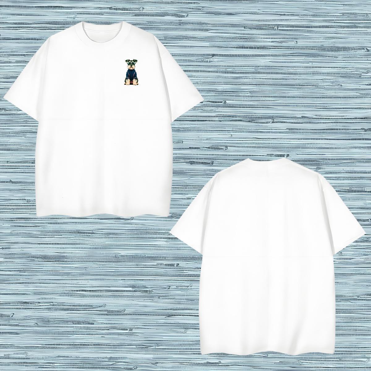Fashion Designer Couples T Shirts dog Outdoor 230g Pure Cotton Top Tees O-Neck Short Sleeve Soft Man T Shirts Oversized