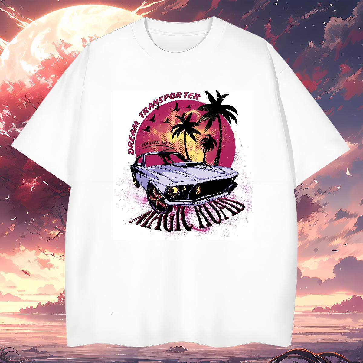 Soft beach T-Shirts High Street Hip Hop Tshirts 230g 100% Cotton Designer Breathable Crew Neck White Plus Size Tops