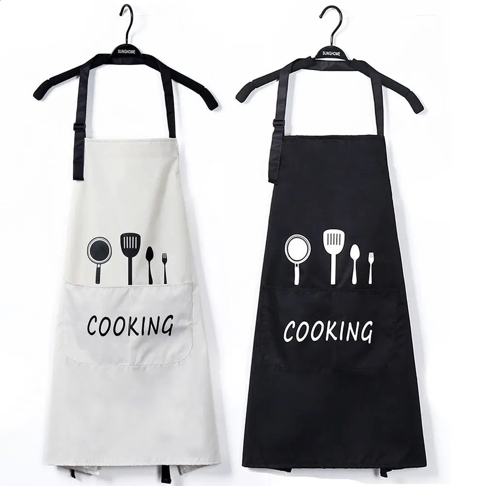 Cotton anti fouling apron unisex denim simple chef cooking apron womens kitchen apron 240819