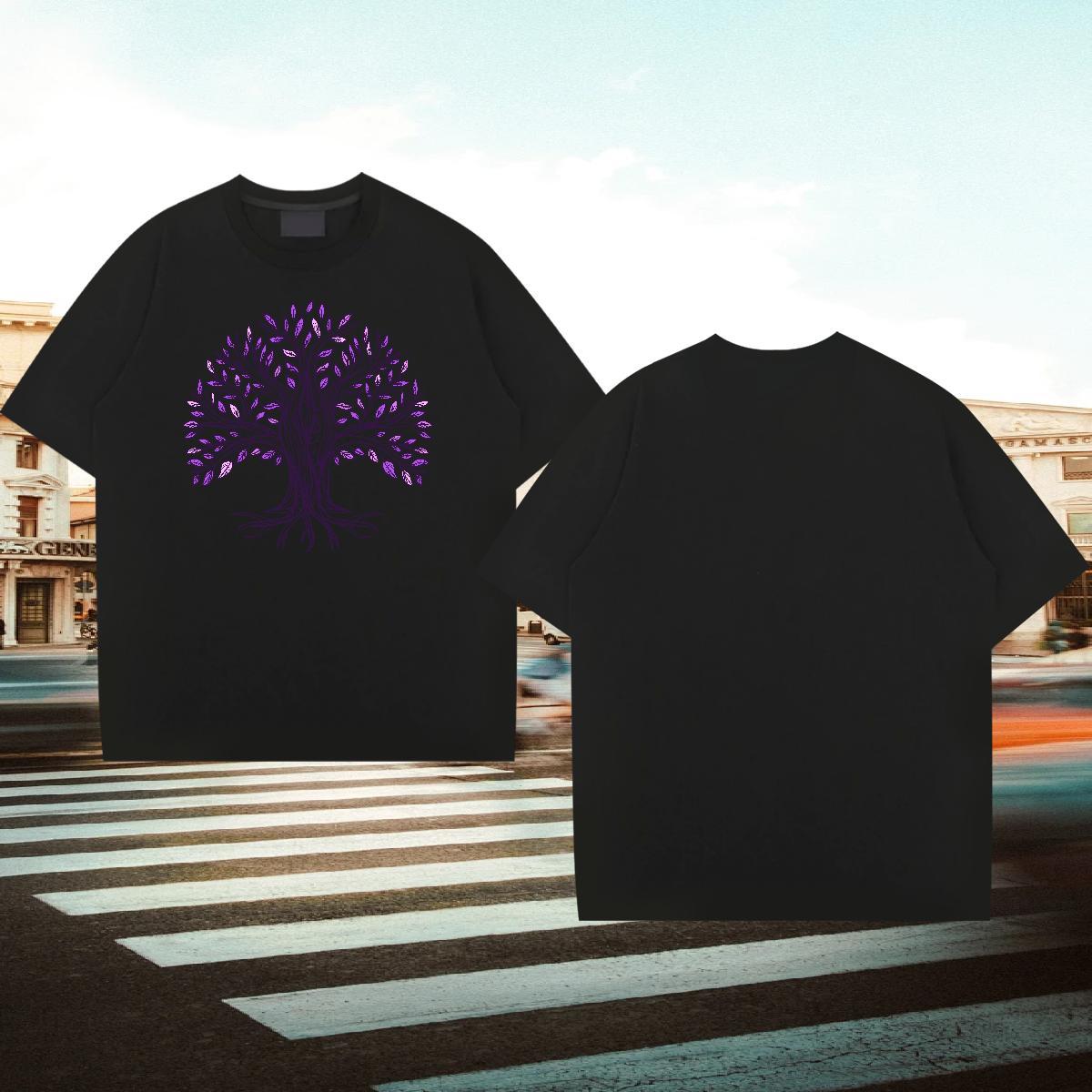 High Quality Men Tees Daily Outfit 230g Pure Cotton Cartoon Printing L-4XL Breathable Short Sleeve tree Men T Shirts Fashion Tshirts