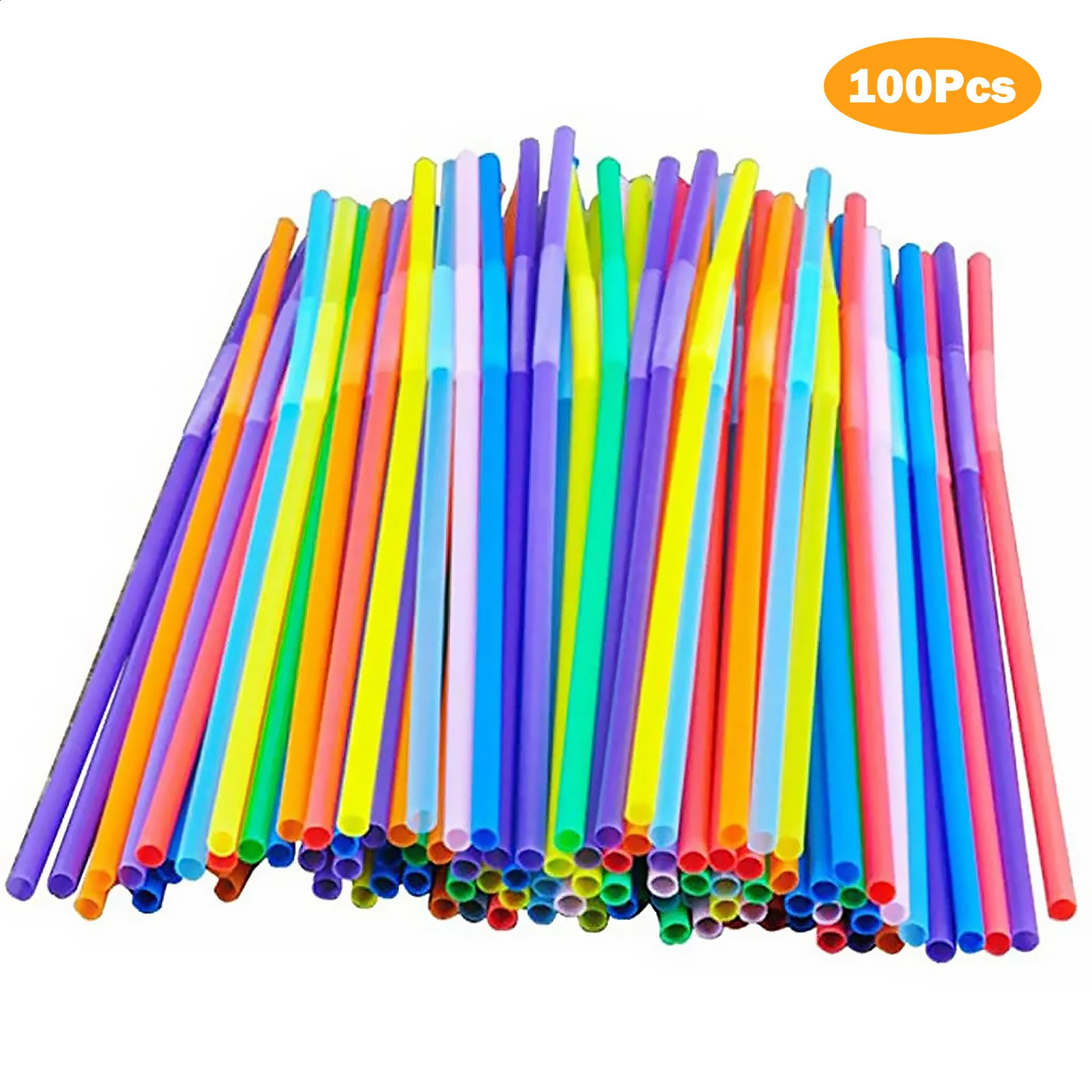 1001500 pieces of colored and black flexible plastic drinking ropes milk tea bars parties weddings kitchen drinks straw home accessories 240819
