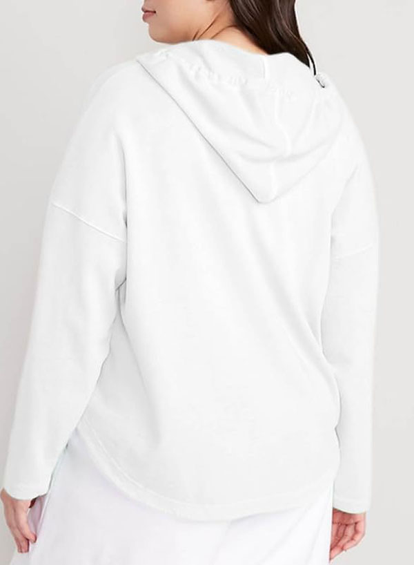 Women's Autumn & Winter V-Neck Sportswear with Adjustable Drawstrings - Casual Hooded Pullover